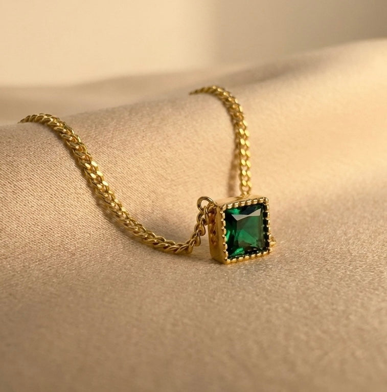 Luxury S925 Sterling Silver Green Zircon Bracelet - Elegant Gold-Plated Jewelry | Women's | Amtikiss Casuals