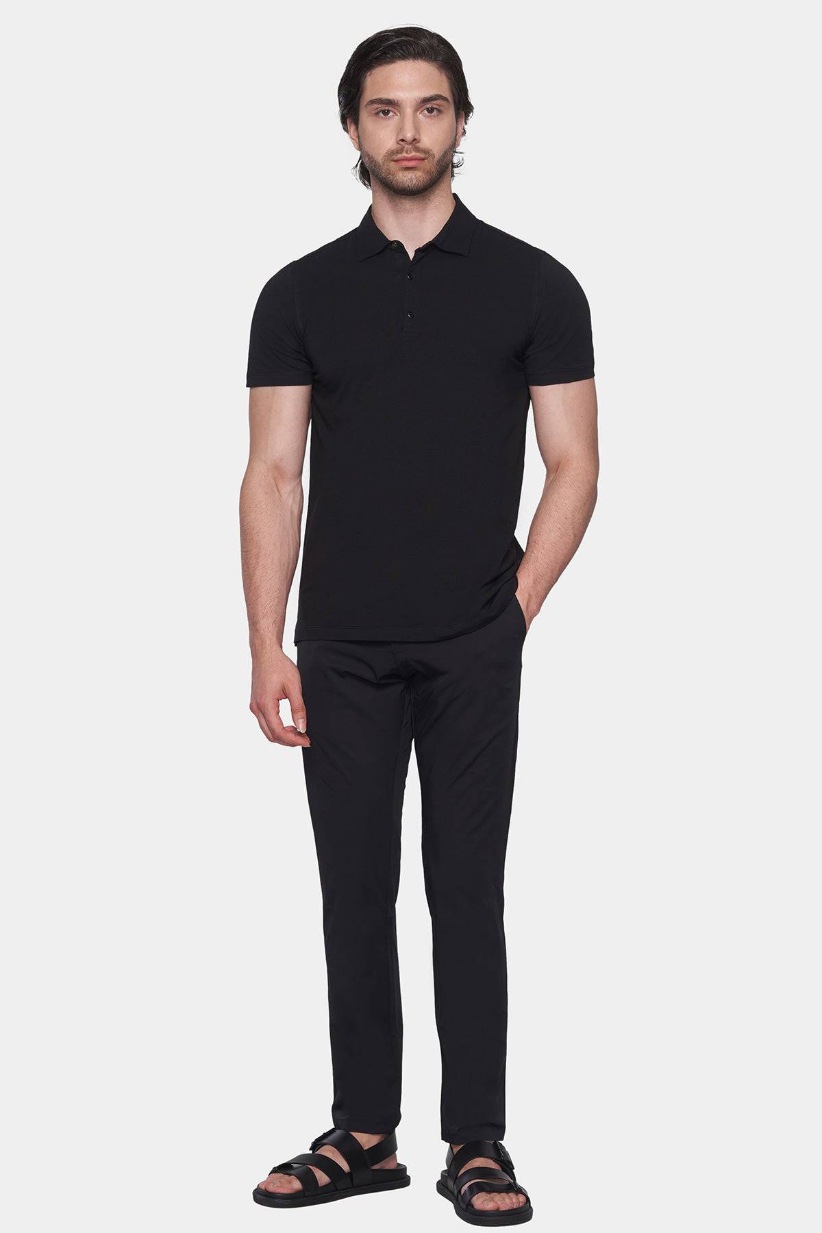 The Mercerized Cotton Polo (Black)