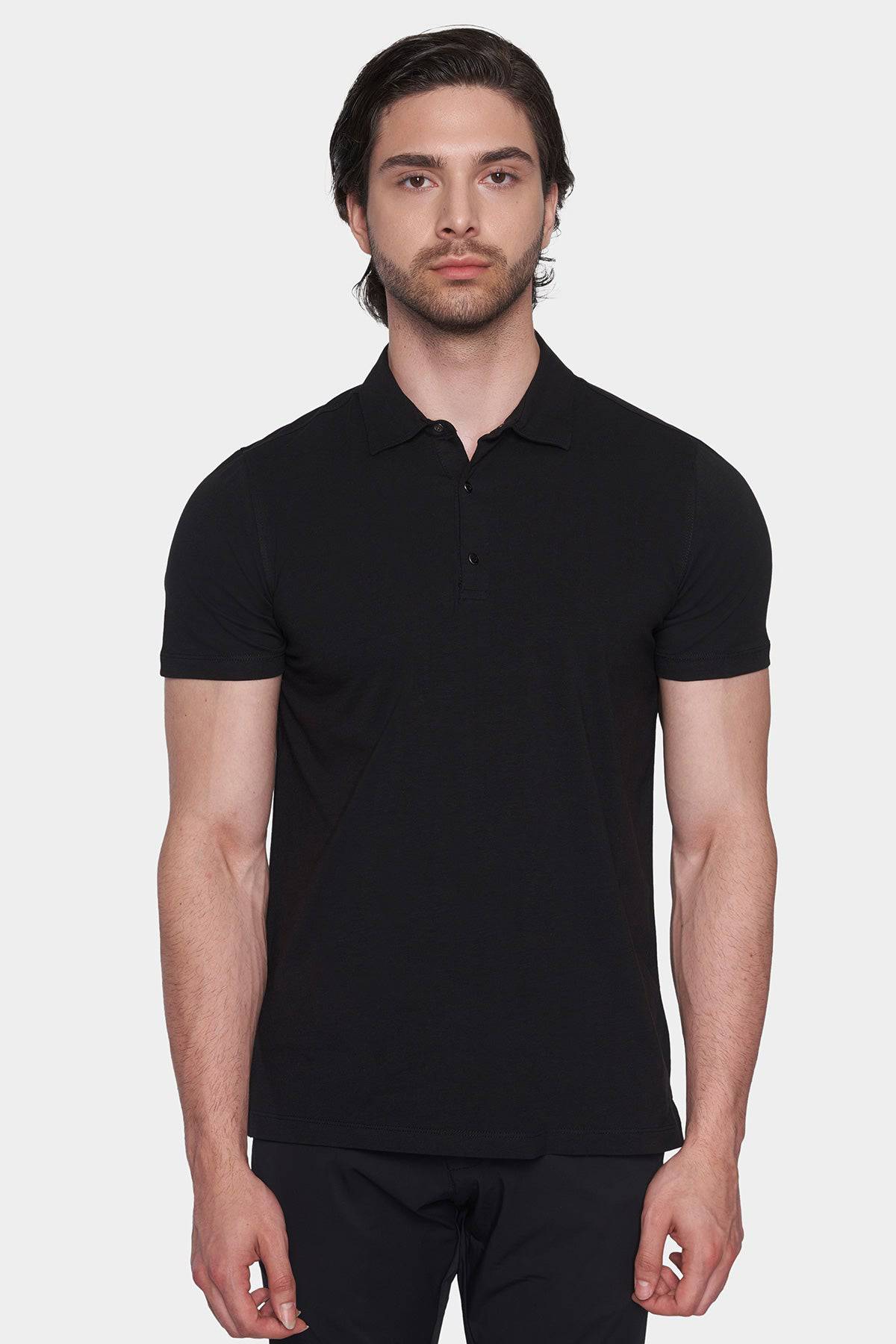 The Mercerized Cotton Polo (Black)