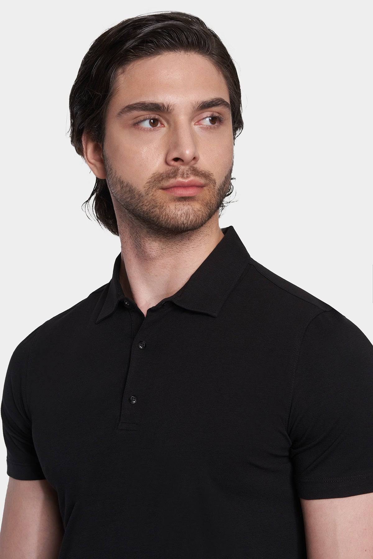 The Mercerized Cotton Polo (Black)