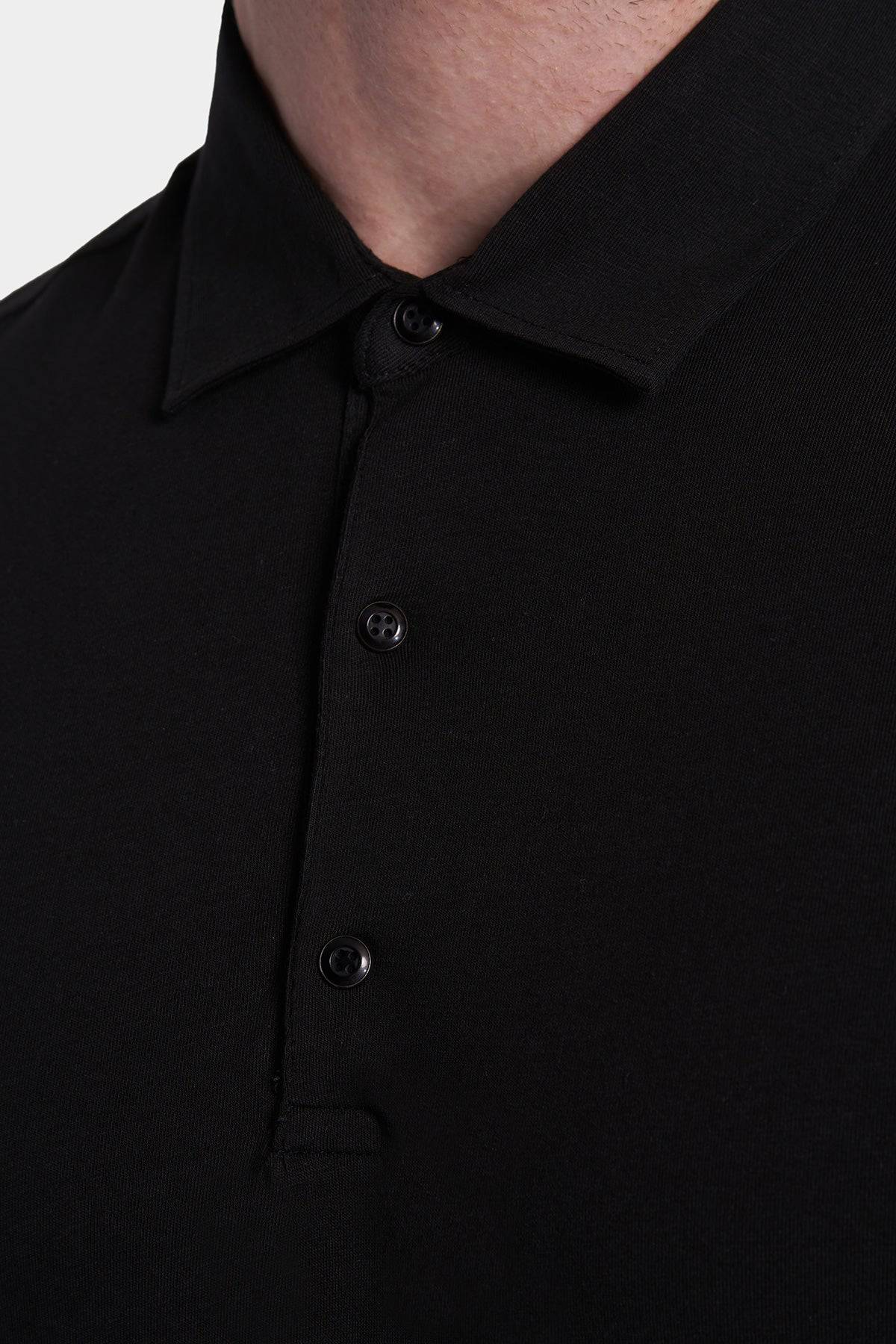 The Mercerized Cotton Polo (Black)