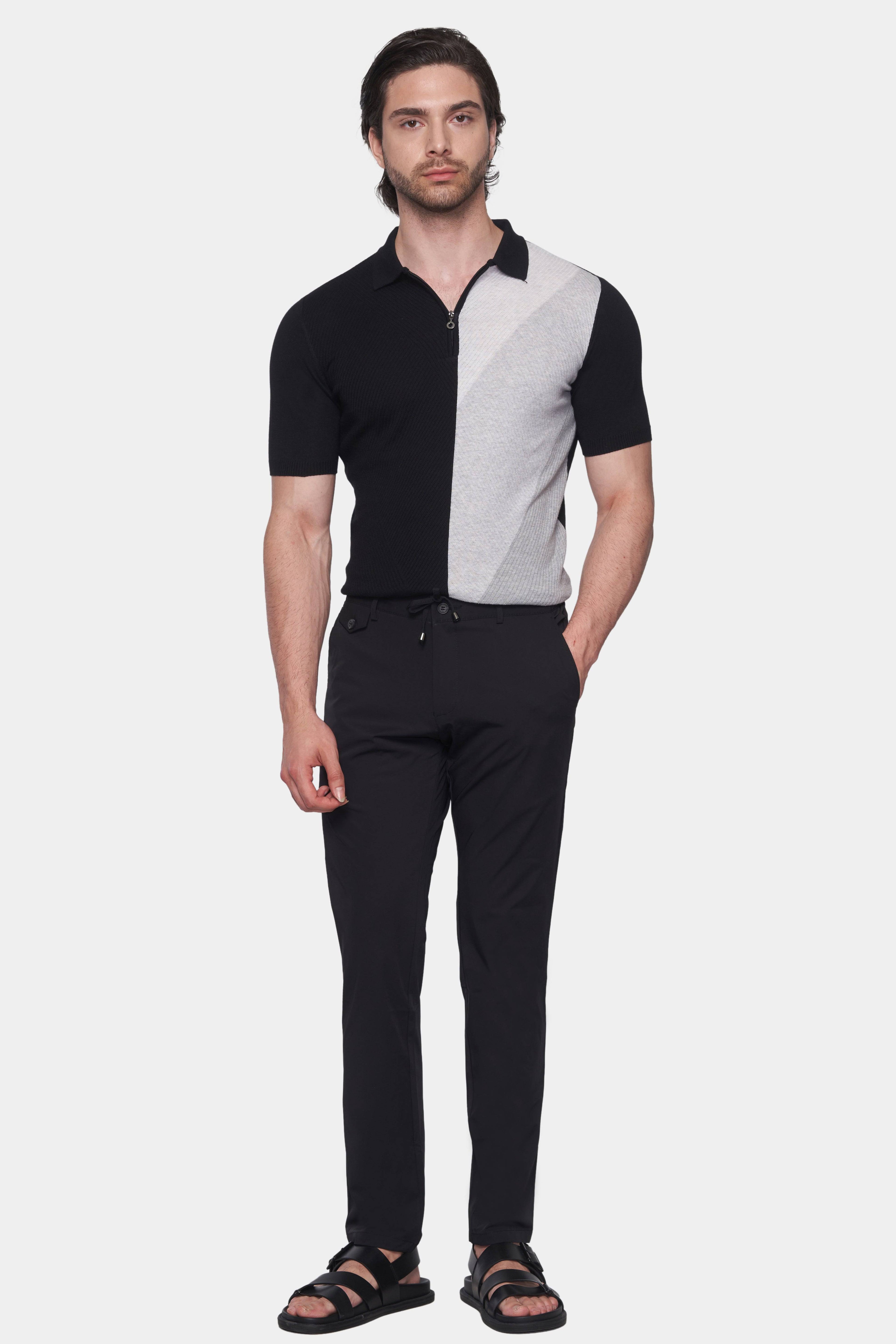The Mercerized Cotton Polo (Black & White)