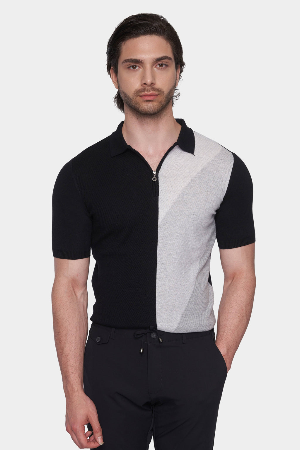 The Mercerized Cotton Polo (Black & White)