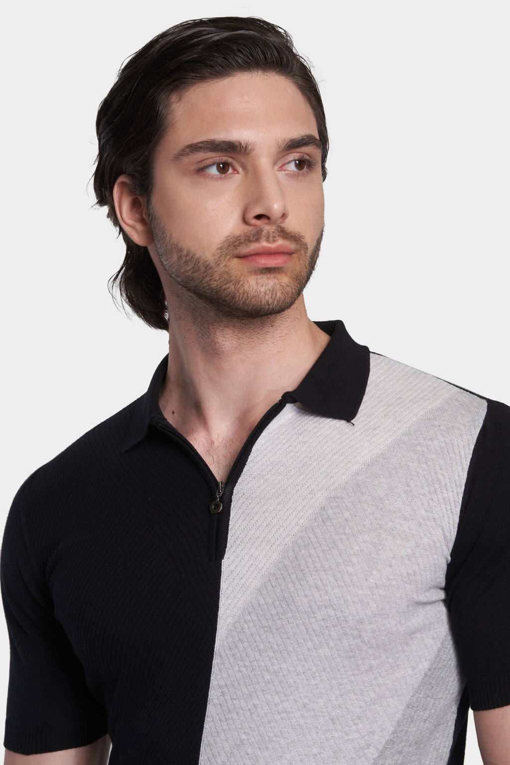 The Mercerized Cotton Polo (Black & White)