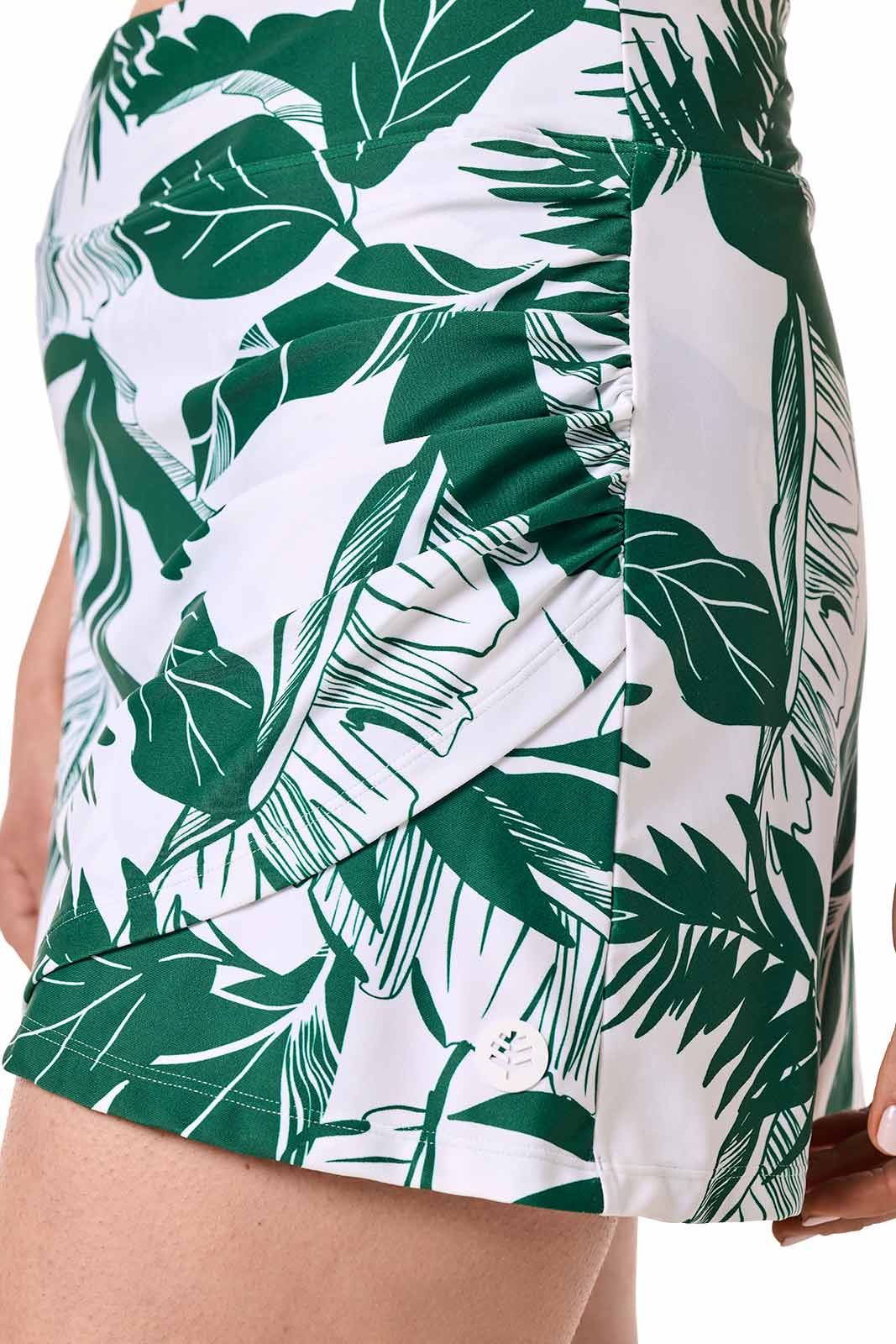 Women's Big Wave Swim Skort with Wrap Detail | Eden Green Palm Paradise