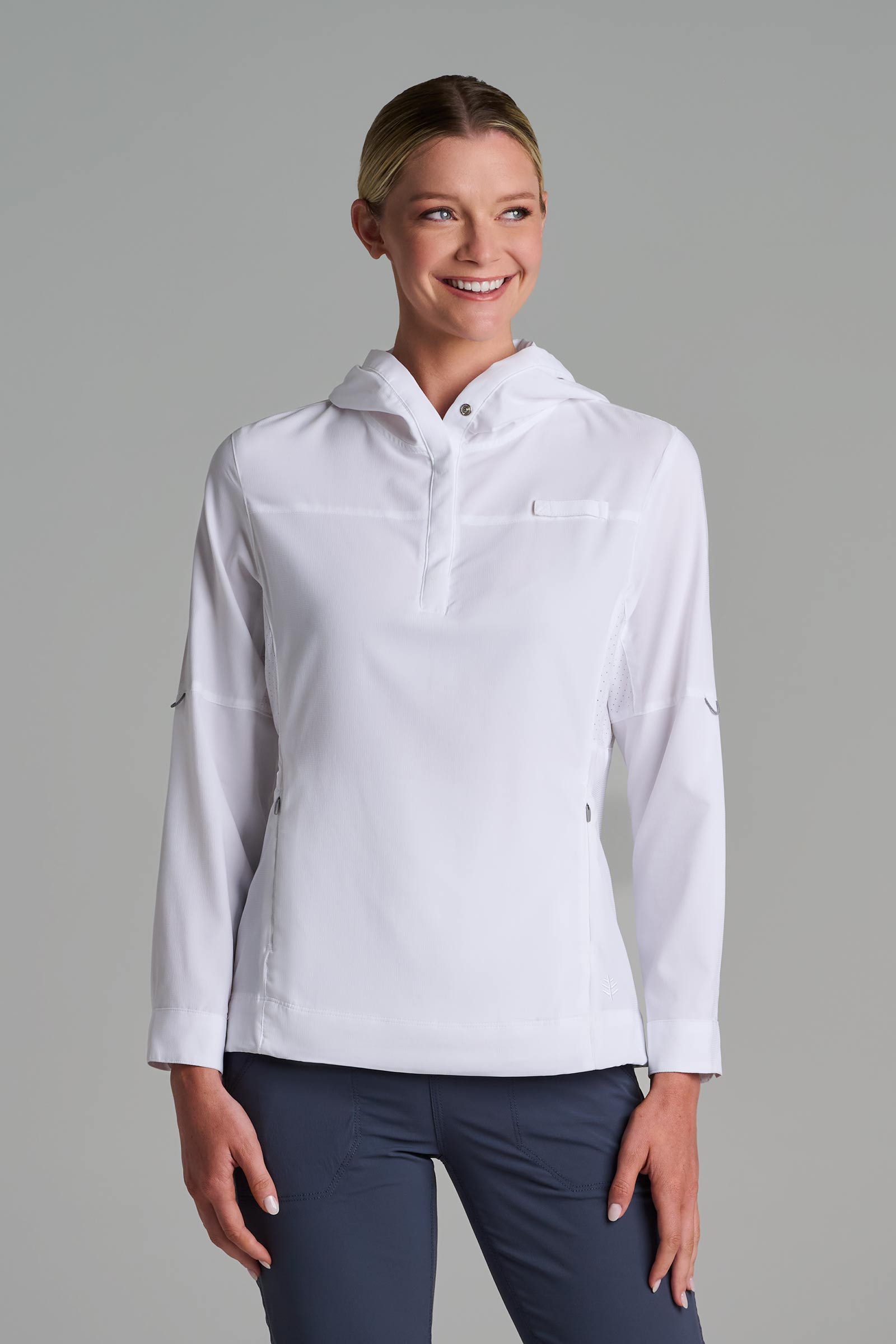 Women's Sea Spray Henley Hoodie | White