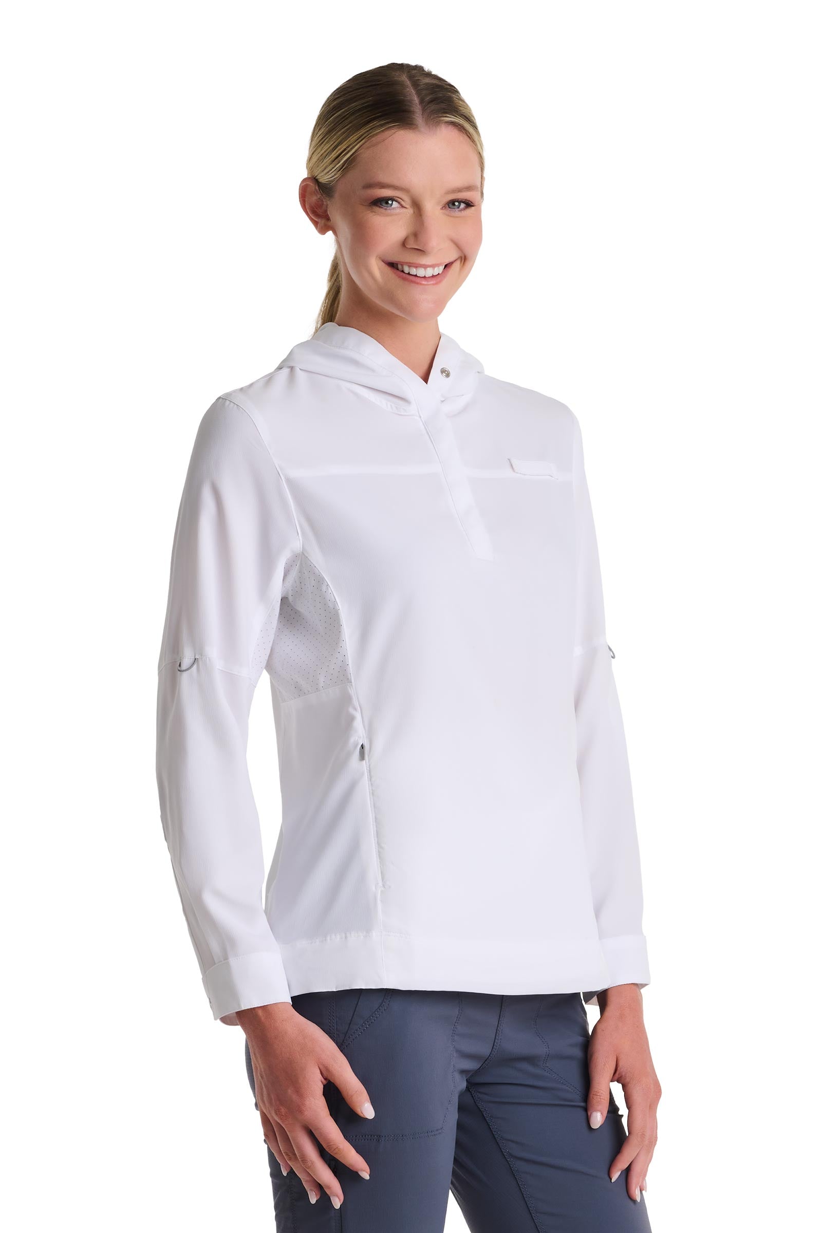 Women's Sea Spray Henley Hoodie | White