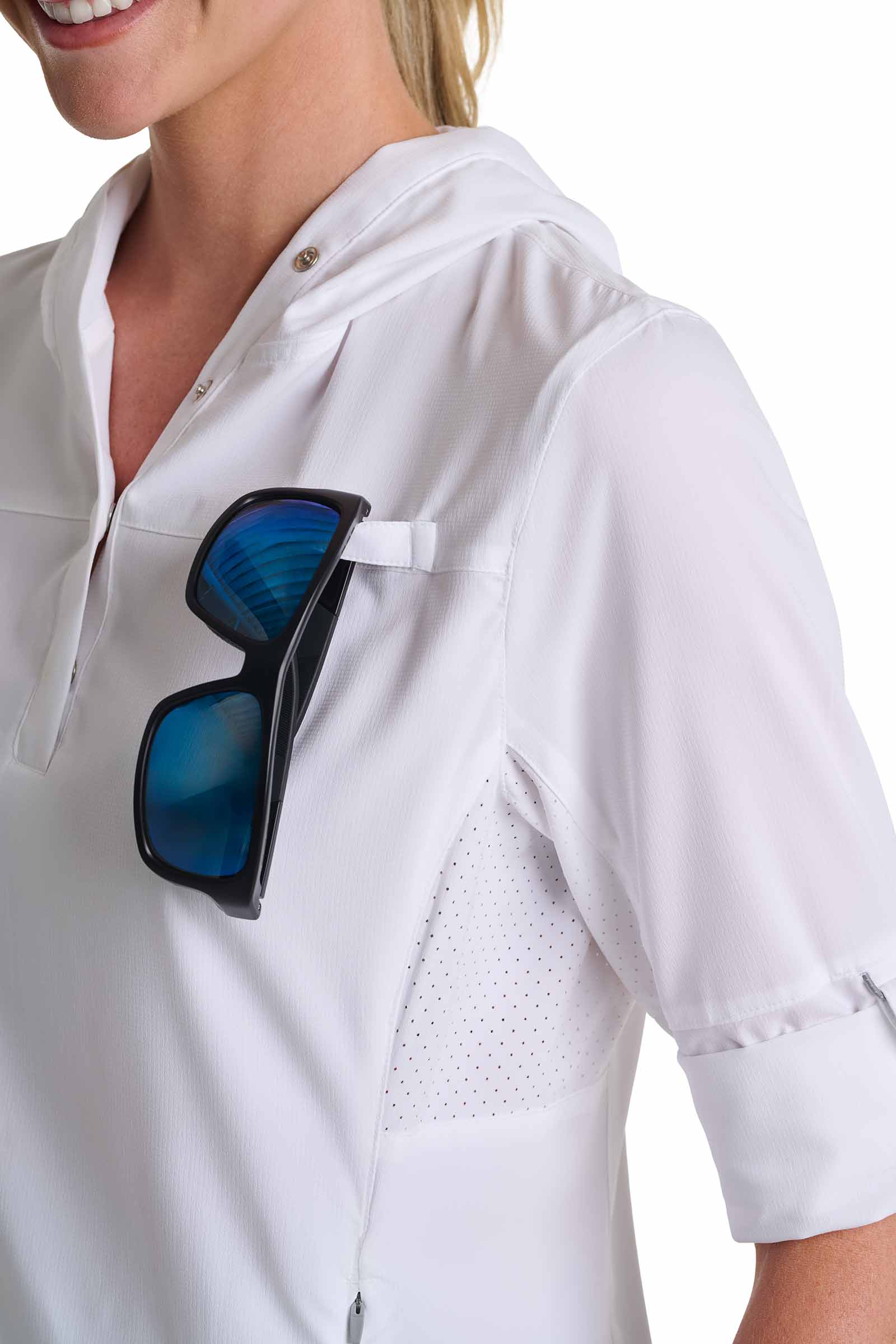 Women's Sea Spray Henley Hoodie | White