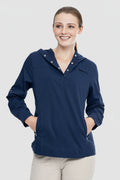 Women's Sea Spray Henley Hoodie | Navy