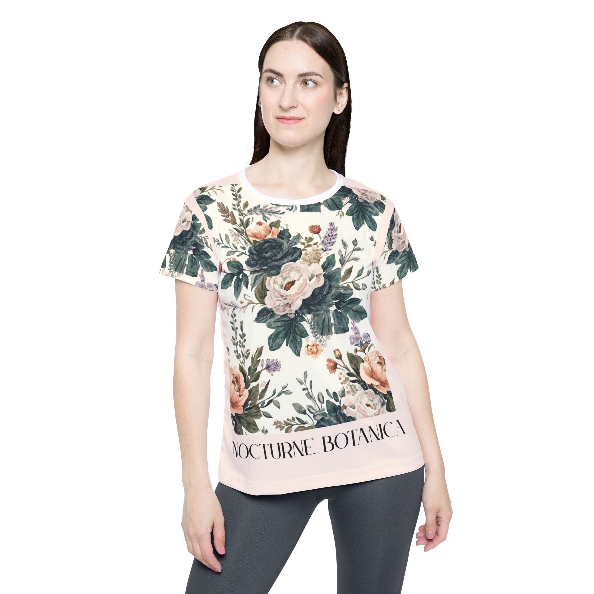 Floral 'Nocturne Botanica' Women's Sports Jersey — Vintage Rose Athletic Tee