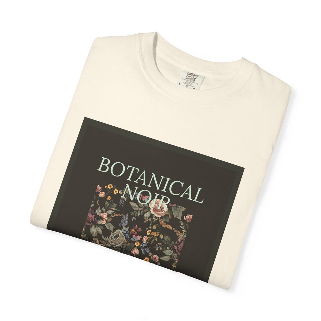 Botanical Noir Unisex T-Shirt — Vintage Floral Poster Tee