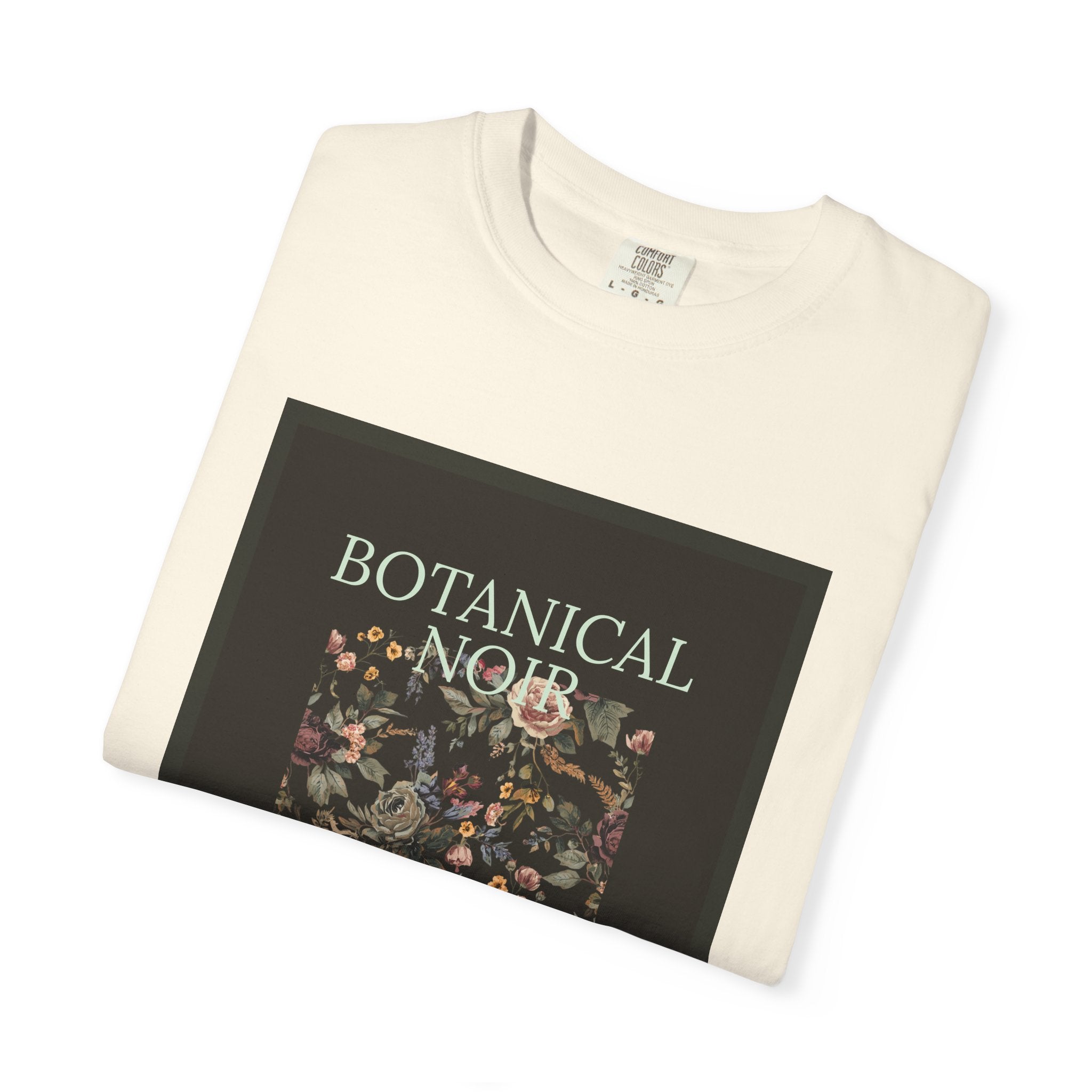 Botanical Noir Unisex T-Shirt — Vintage Floral Poster Tee