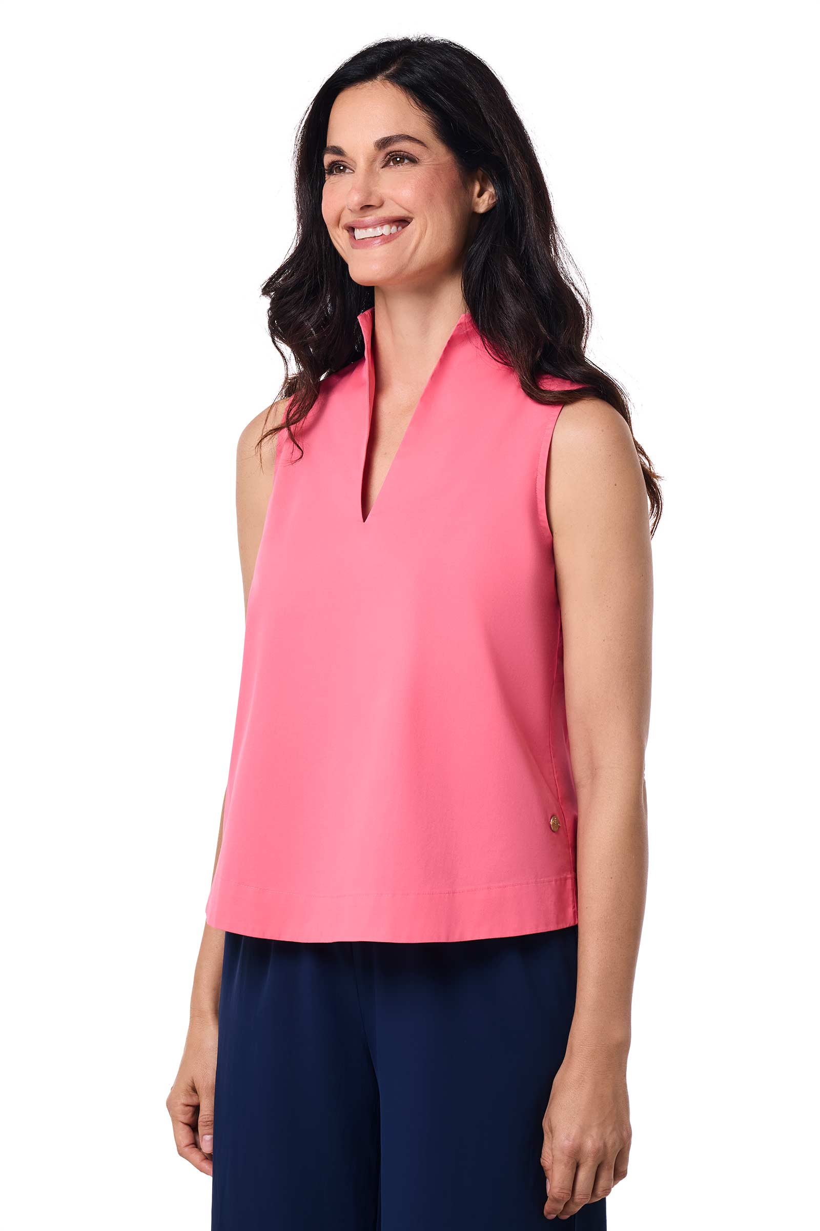 Women's Cape Coral Stand Collar Blouse | Sunkist Coral