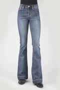 Stetson 921 High Waist Flare Fit Whiskered (Medium Wash) - Women's Jeans