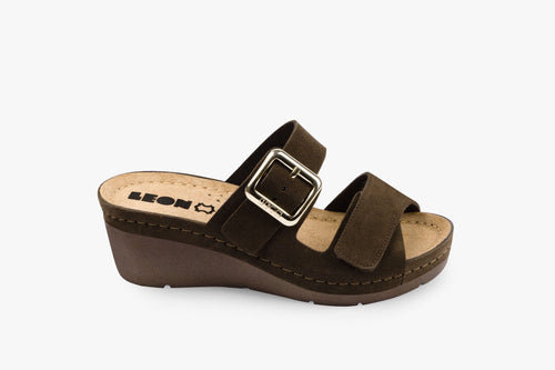 Amara Women's Leather Sandals - Adjustable Comfort Sandals with Gel-Insole