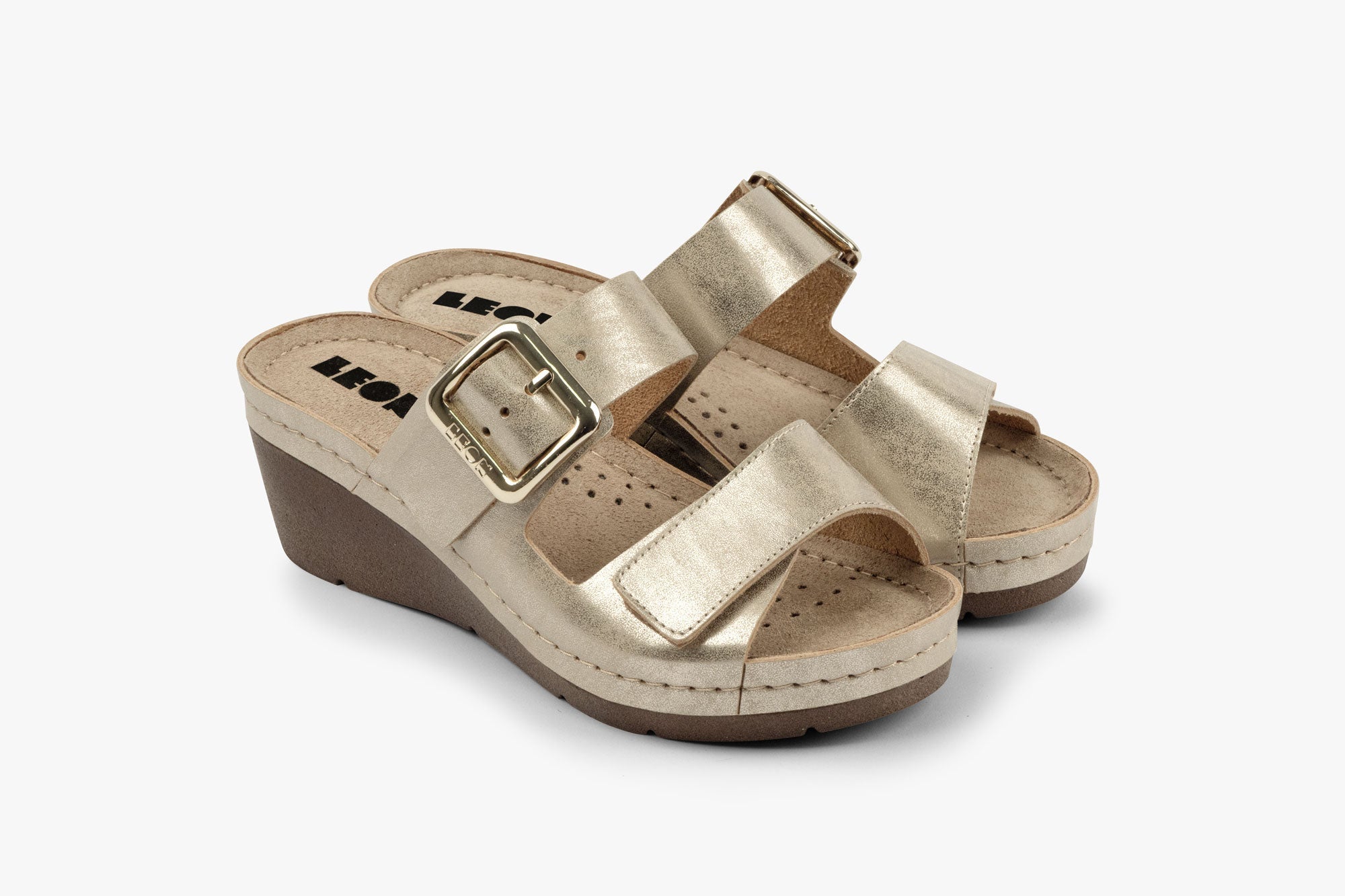 Amara Women's Leather Sandals - Adjustable Comfort Sandals with Gel-Insole