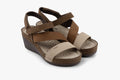 Kiara Women's Leather Platform Heel Sandals - Gel Insole & Adjustable Strap