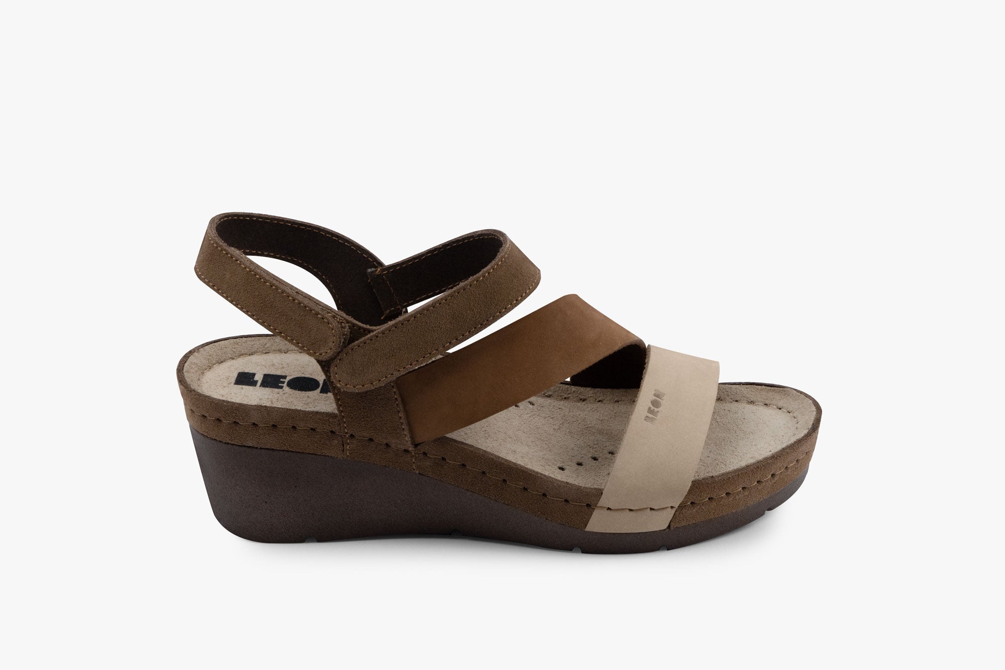 Kiara Women's Leather Platform Heel Sandals - Gel Insole & Adjustable Strap
