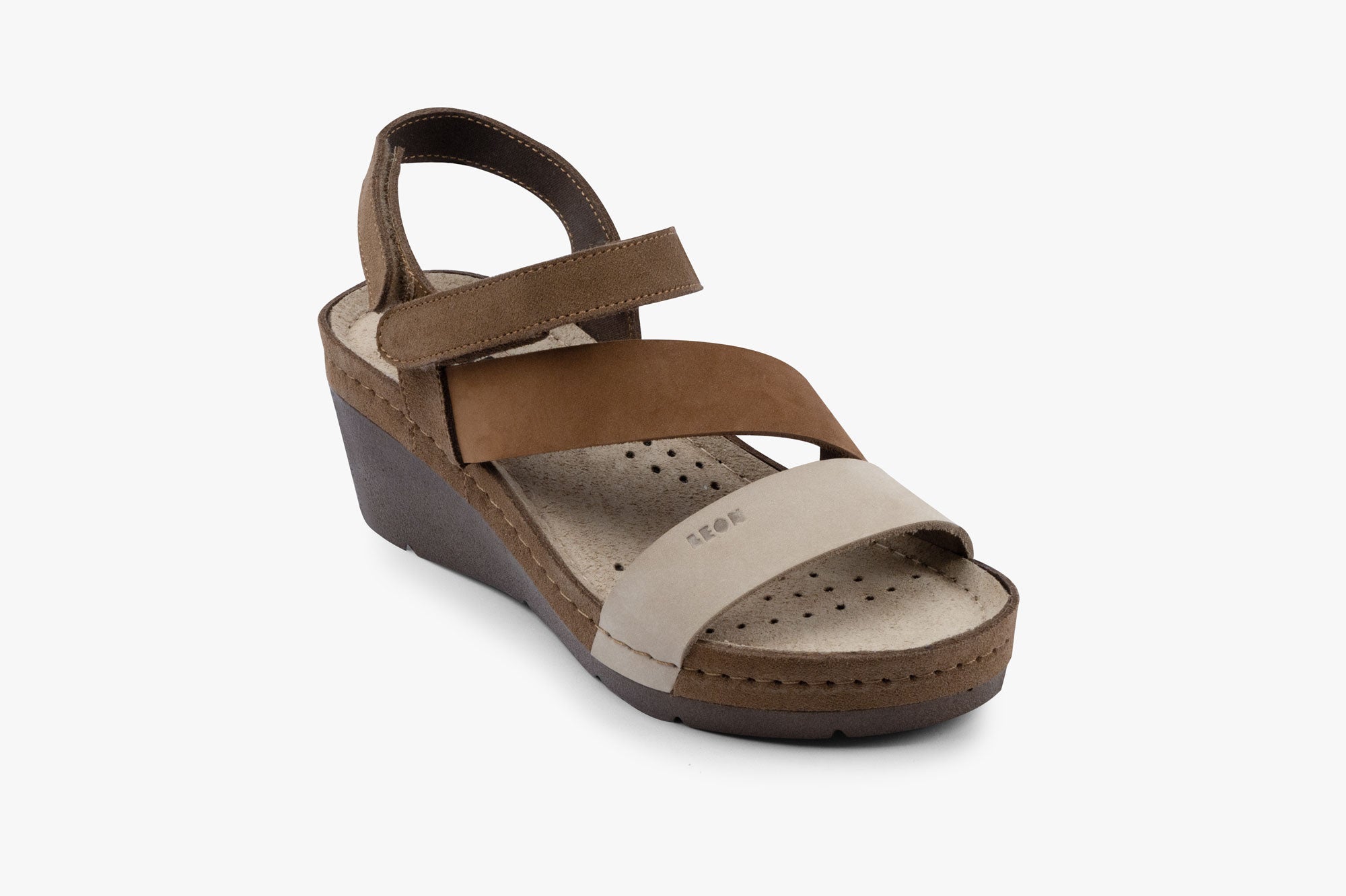 Kiara Women's Leather Platform Heel Sandals - Gel Insole & Adjustable Strap