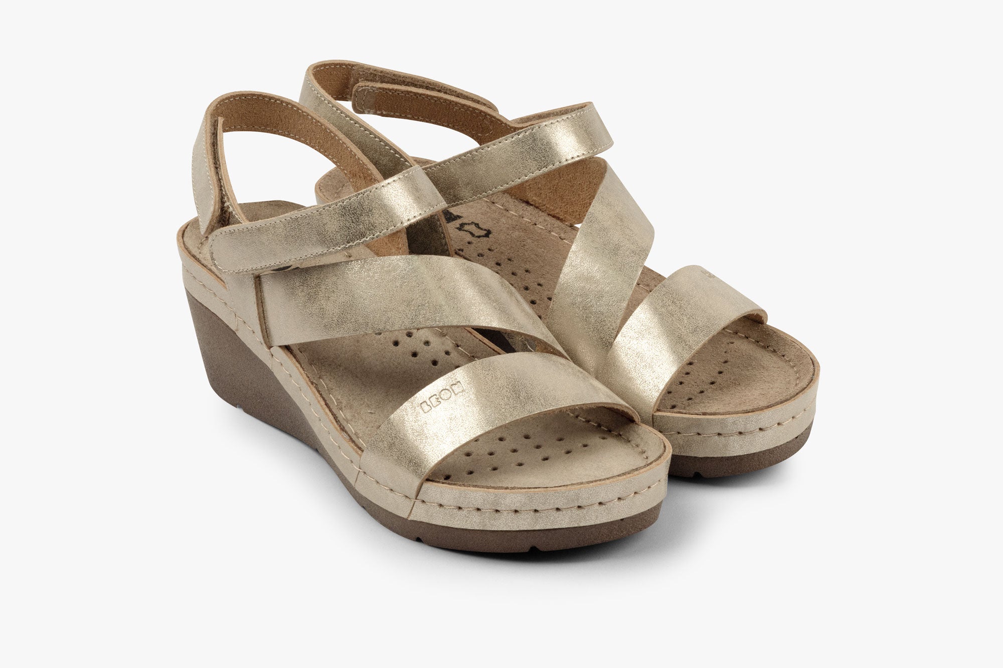 Kiara Women's Leather Platform Heel Sandals - Gel Insole & Adjustable Strap