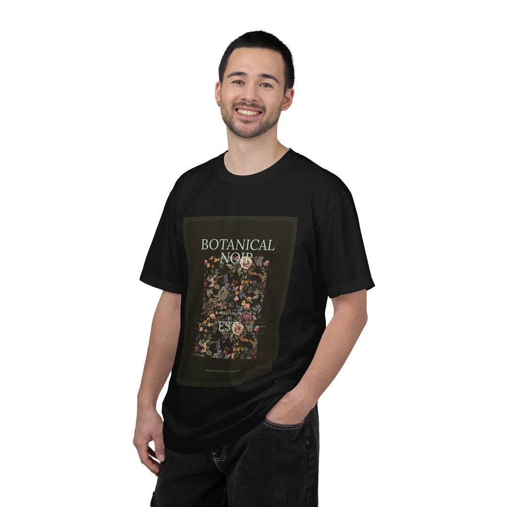 Botanical Noir Unisex T-Shirt — Vintage Floral Poster Tee