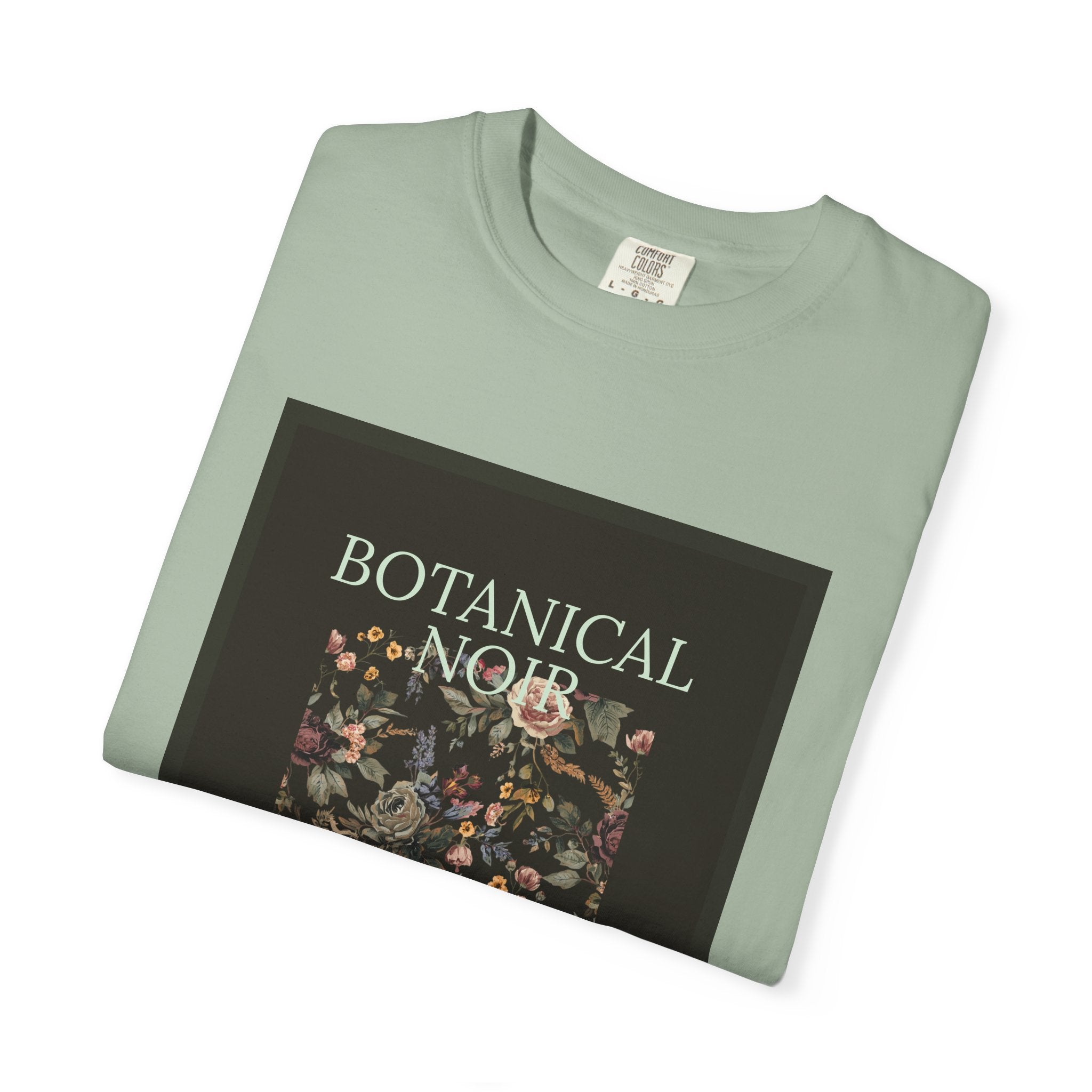 Botanical Noir Unisex T-Shirt — Vintage Floral Poster Tee