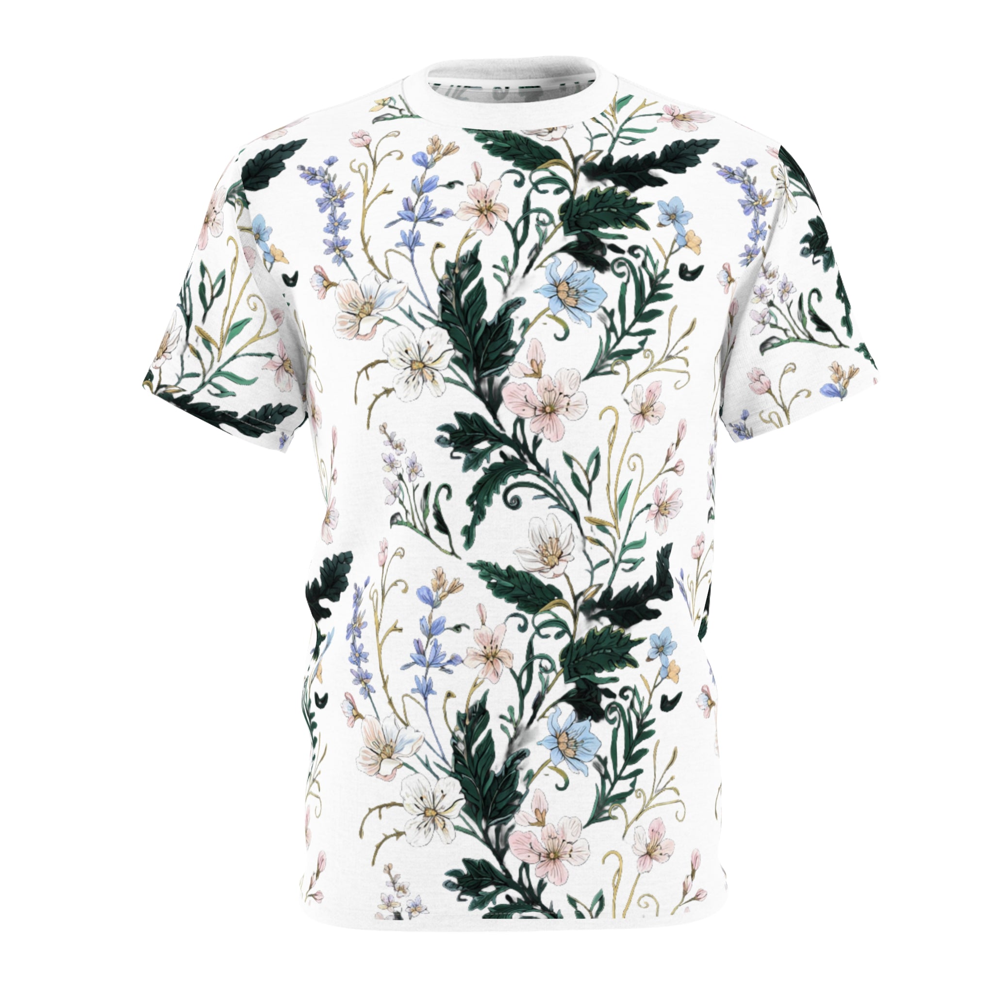 Floral Meadow Unisex Tee — Vintage Botanical Pattern