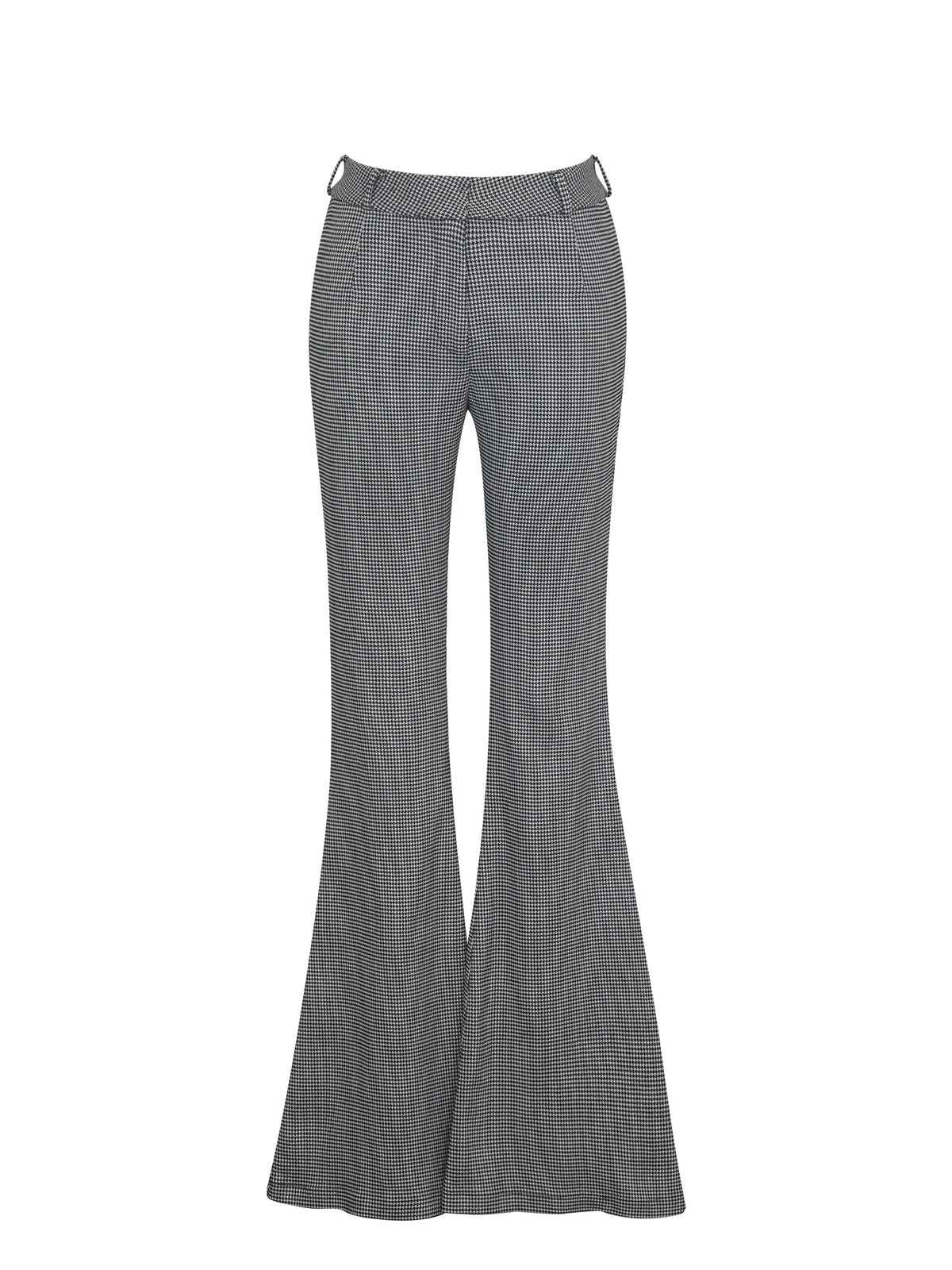Ulli Micro-Houndstooth Flared Pants