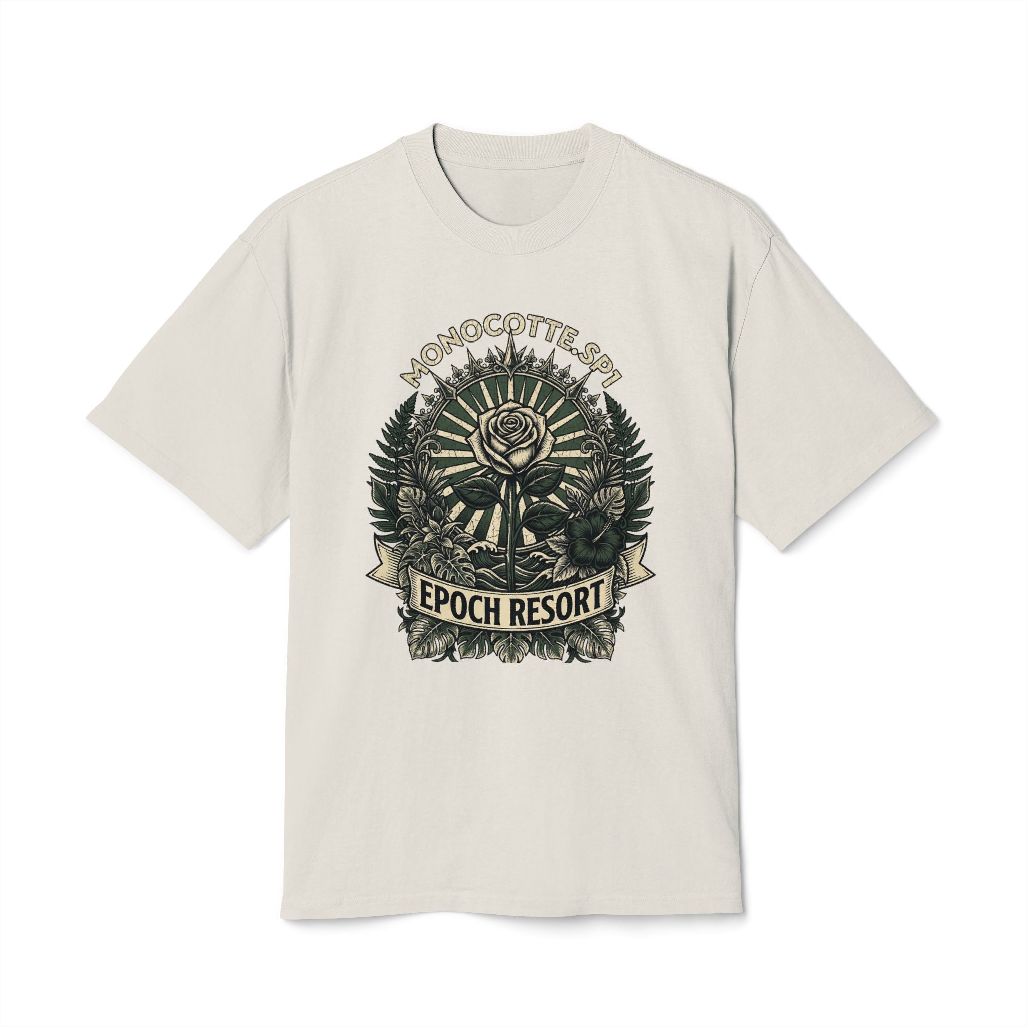 Epoch Resort Graphic Tee — Monocotte.sp1, Vintage Botanical Design