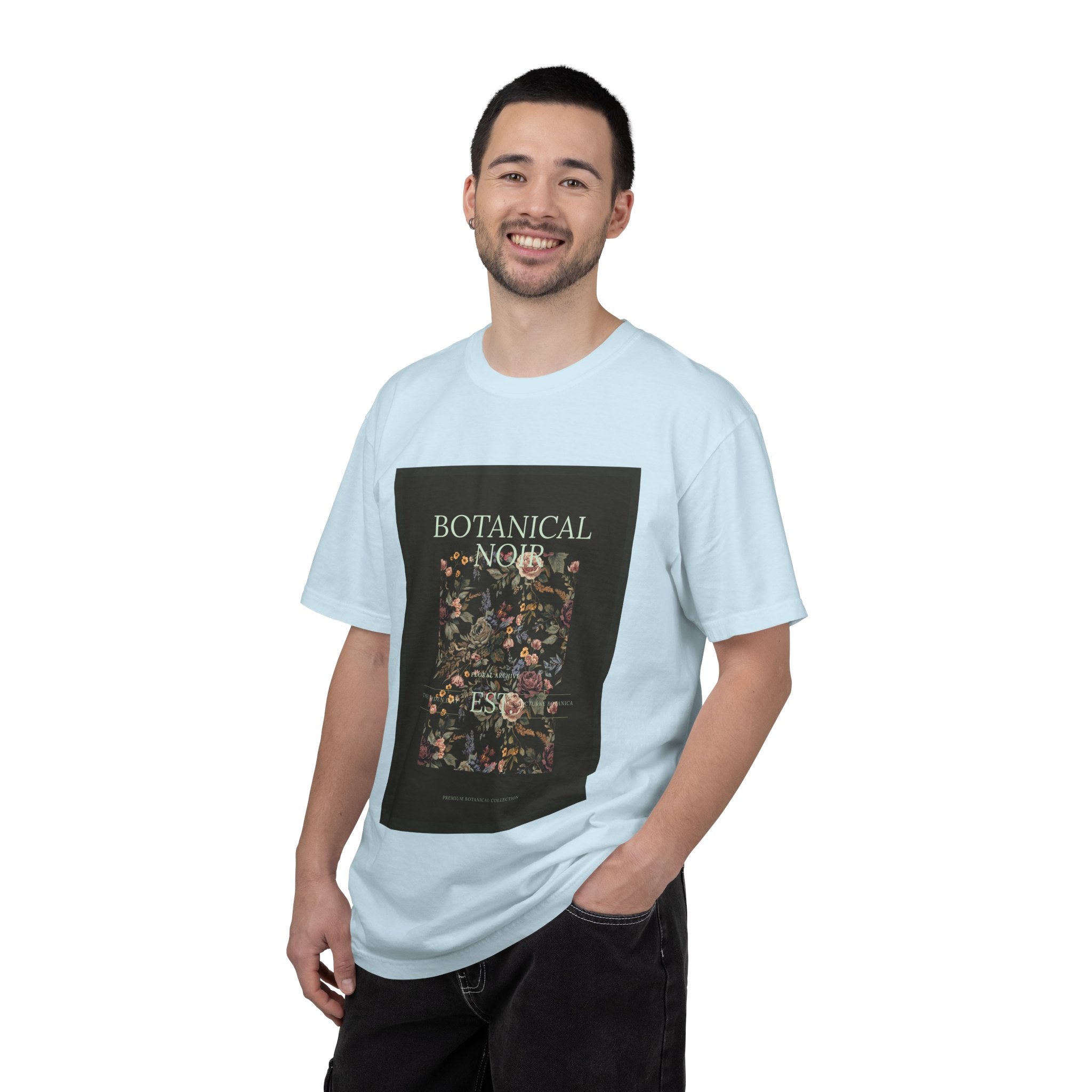 Botanical Noir Unisex T-Shirt — Vintage Floral Poster Tee