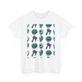 Horror Icons Pattern T-Shirt — Brains, Eyeballs & Axes Graphic Tee