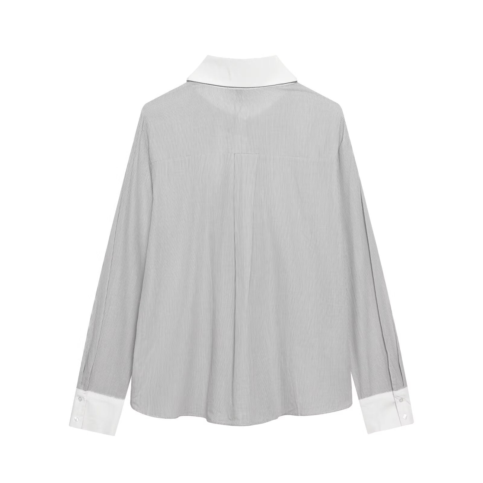 Women Clothing Western Bow Decoration Striped Stitching Shirt