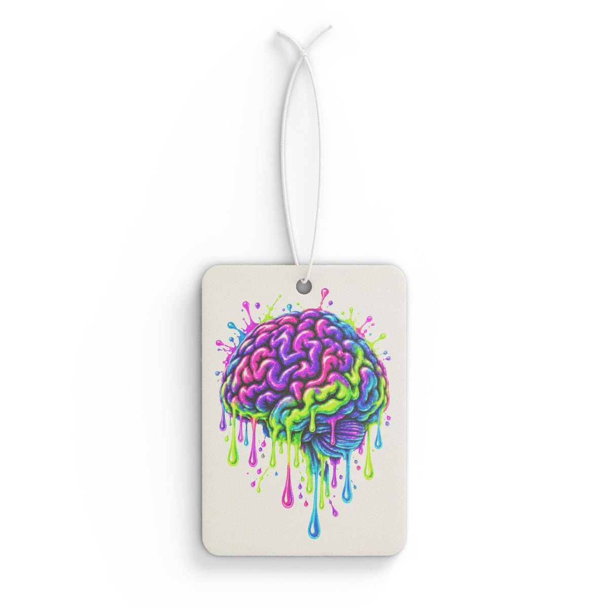 Dripping Neon Brain Car Air Freshener — Vibrant Scented Car Decor