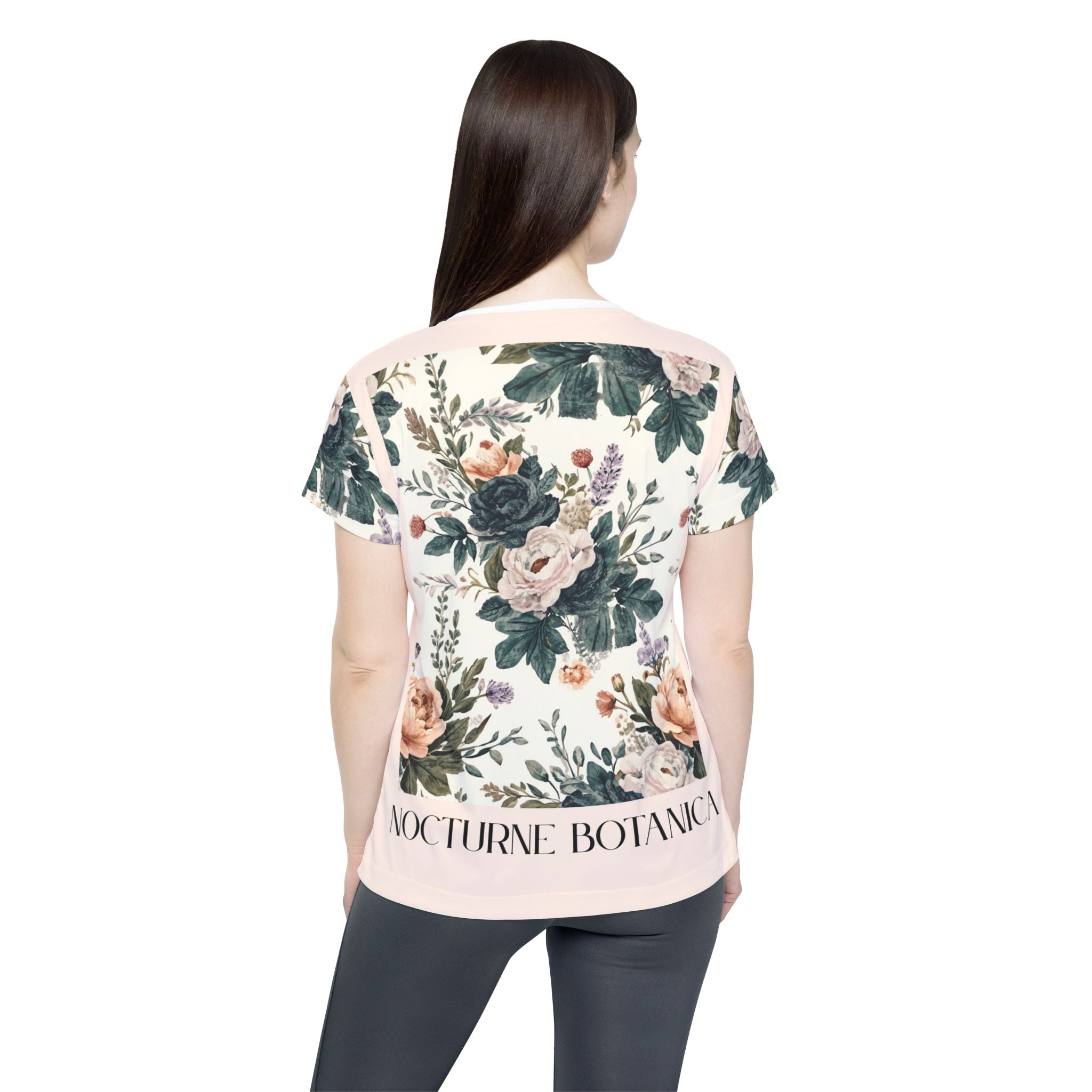 Floral 'Nocturne Botanica' Women's Sports Jersey — Vintage Rose Athletic Tee