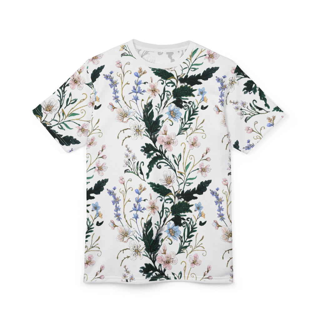 Floral Meadow Unisex Tee — Vintage Botanical Pattern