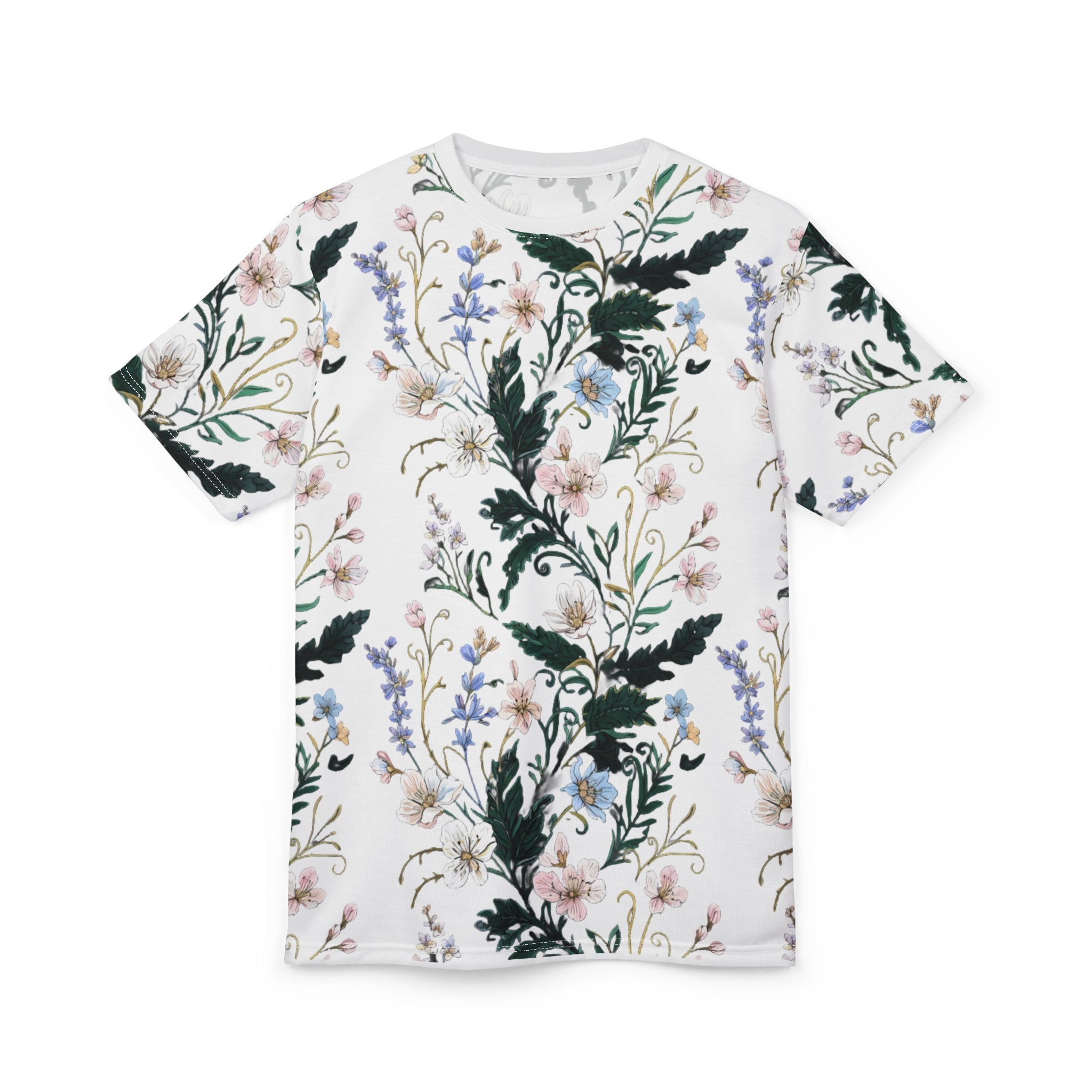 Floral Meadow Unisex Tee — Vintage Botanical Pattern