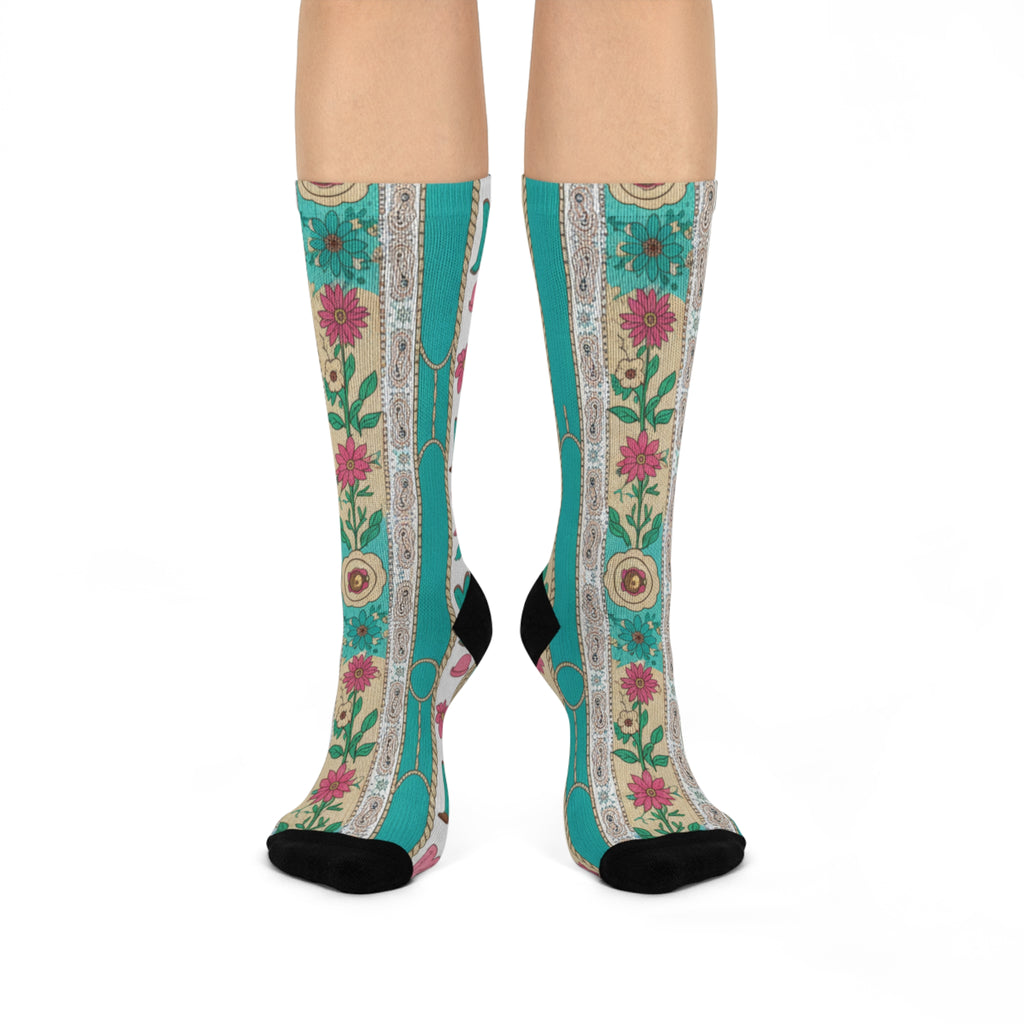 Athletic Socks - Cowboy Princess Design, Moisture-Wicking, Breathable Fabric