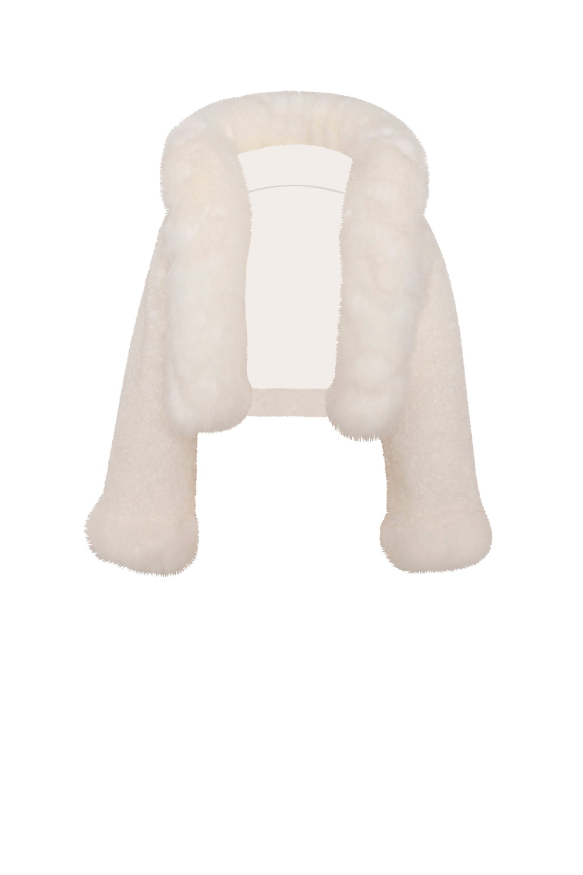 Kali White Cropped Vegan Shearling Fur Jacket