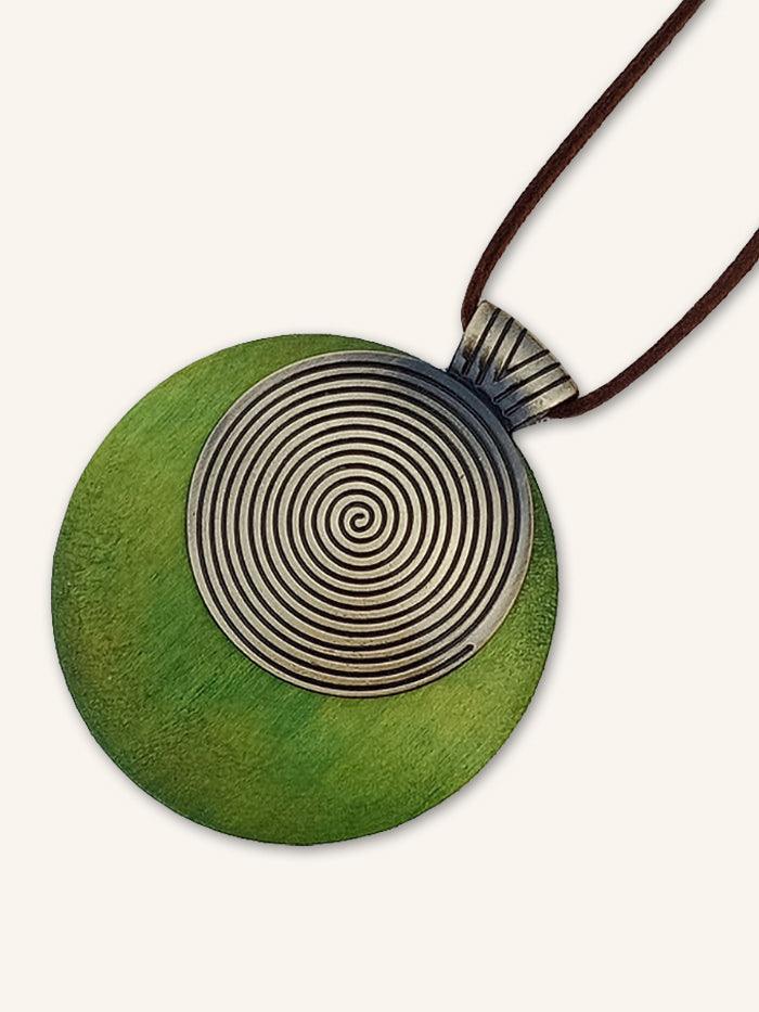 Vintage Wooden Rings Long Necklace