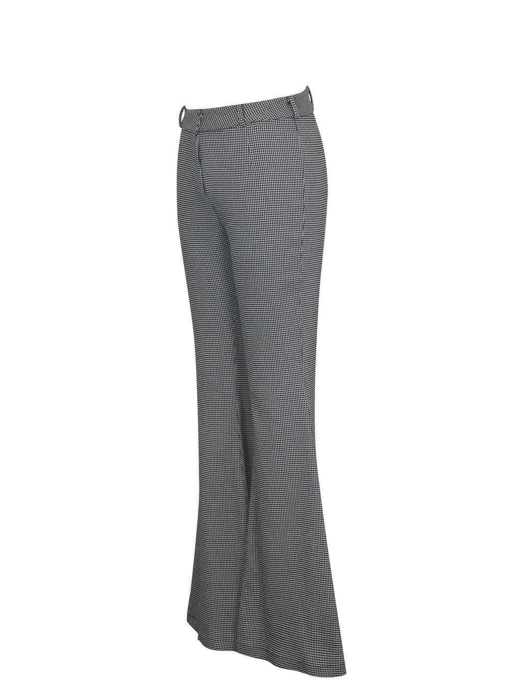 Ulli Micro-Houndstooth Flared Pants