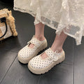 Women's Polka-Dot Lace-Trim Platform Mule Flats