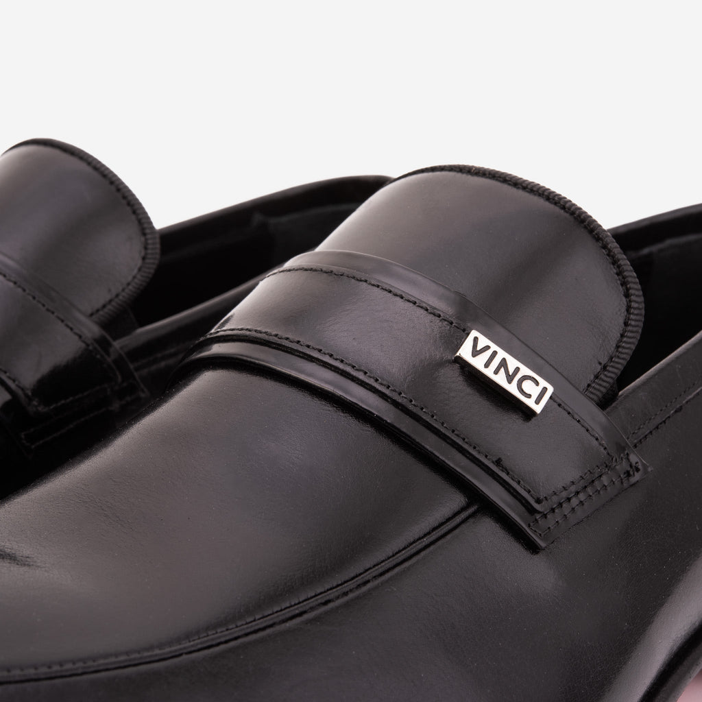 The Ashford Black Baby Buffalo Leather Loafer Men Shoe