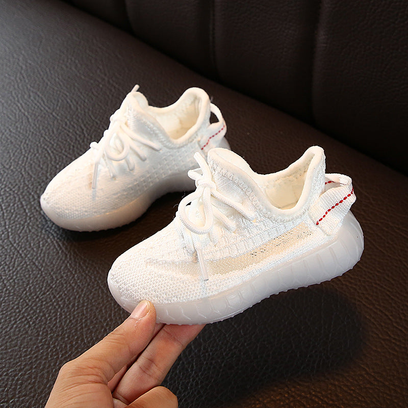 Boys Girls Baby/Toddler/Little Kids Leather Trainers Children's School Sport Shoes Soft Running Shoes
