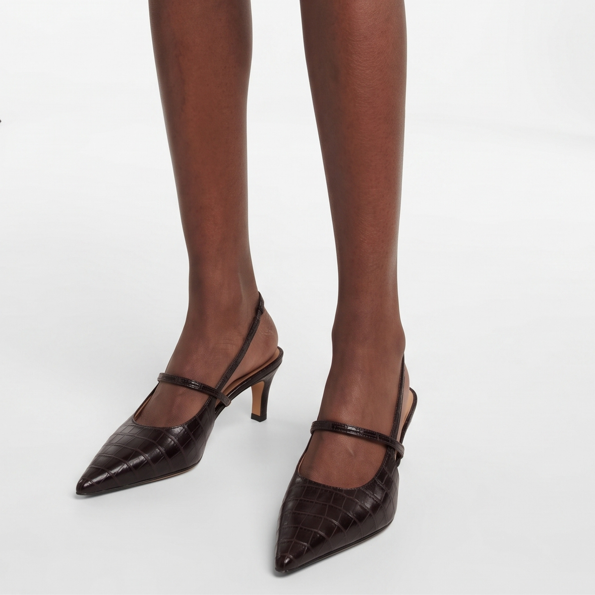 Connie Embossed Crocodile Heels
