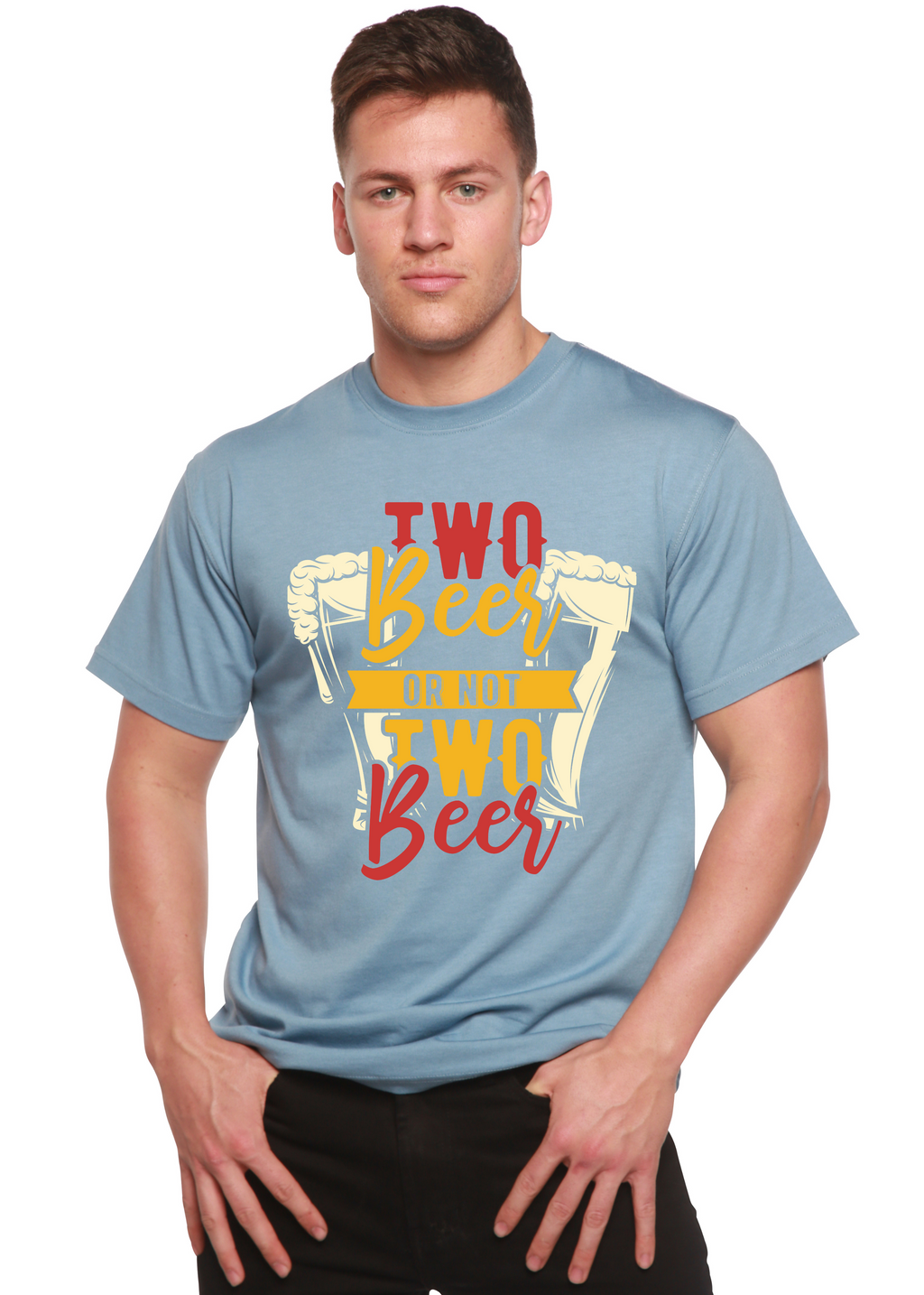 Two Beer Men's Bamboo Viscose/Organic Cotton Short Sleeve T-Shirt