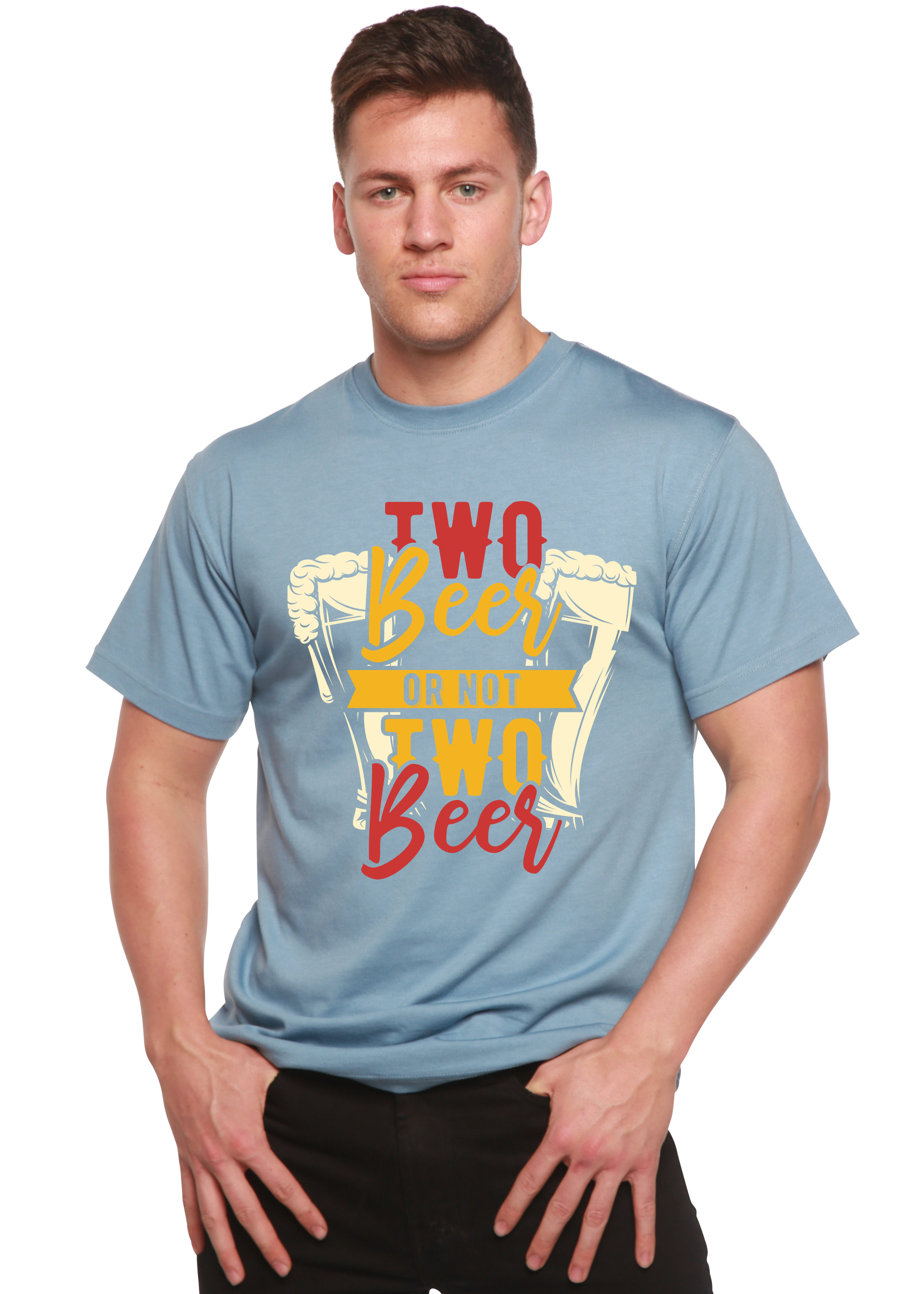 Two Beer Men's Bamboo Viscose/Organic Cotton Short Sleeve T-Shirt