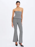 Ulli Micro-Houndstooth Flared Pants