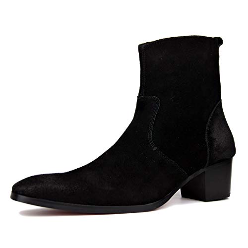 Dress Boot for Men Suede Leather Chelsea Boots Casual Heel Shoes OS-JY002-US