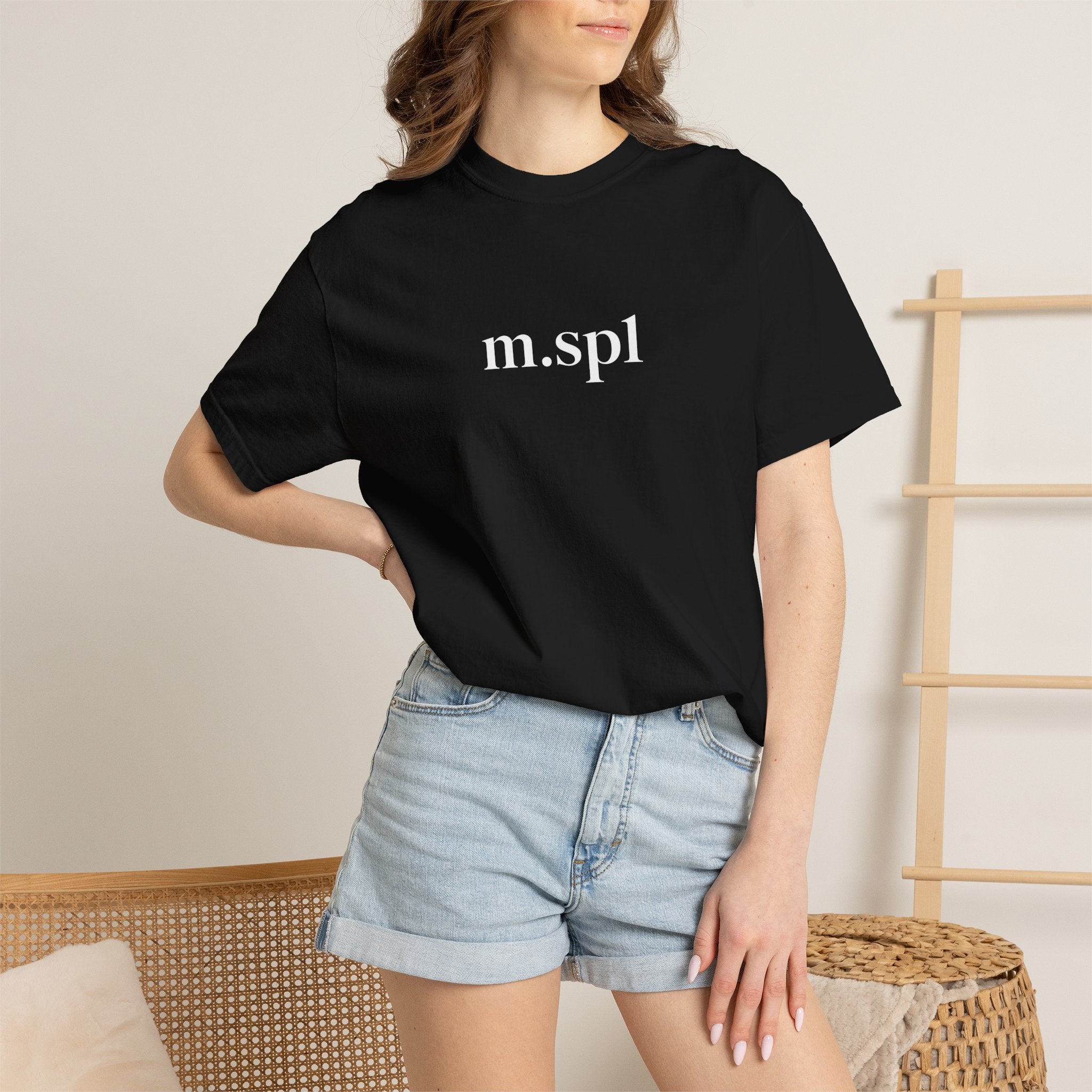 m.spl Minimalist Logo T-Shirt — Simple Graphic Black Tee