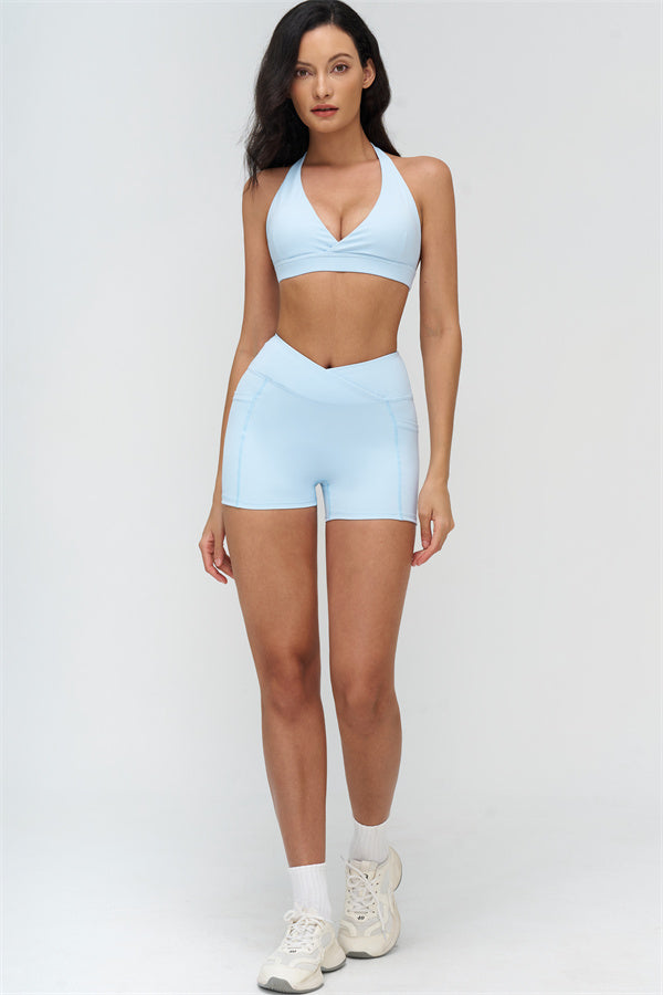 Sports Bra and Shorts 2-Piece Set – Seamless Sculpting